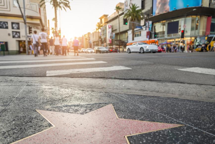 How many stars can you spot on the Hollywood Walk of Fame?